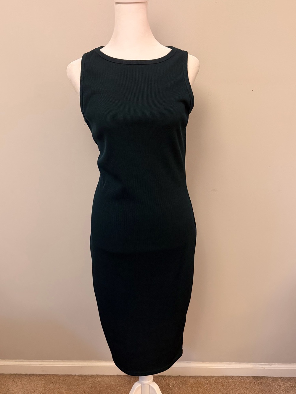 Forrest Green Sleeveless Bodycon Midi Dress